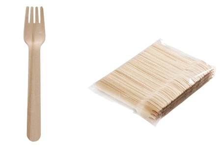 Drvene viljuške 138 mm za jednokratnu upotrebu – pakovanje od 100 komada-1
