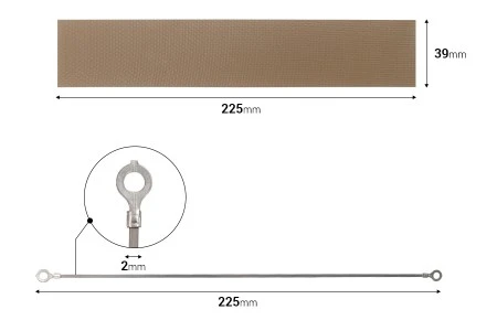 Rezervna tkanina 225x39 mm i žica 225x2 mm za mašinu za termičko zatvaranje-1