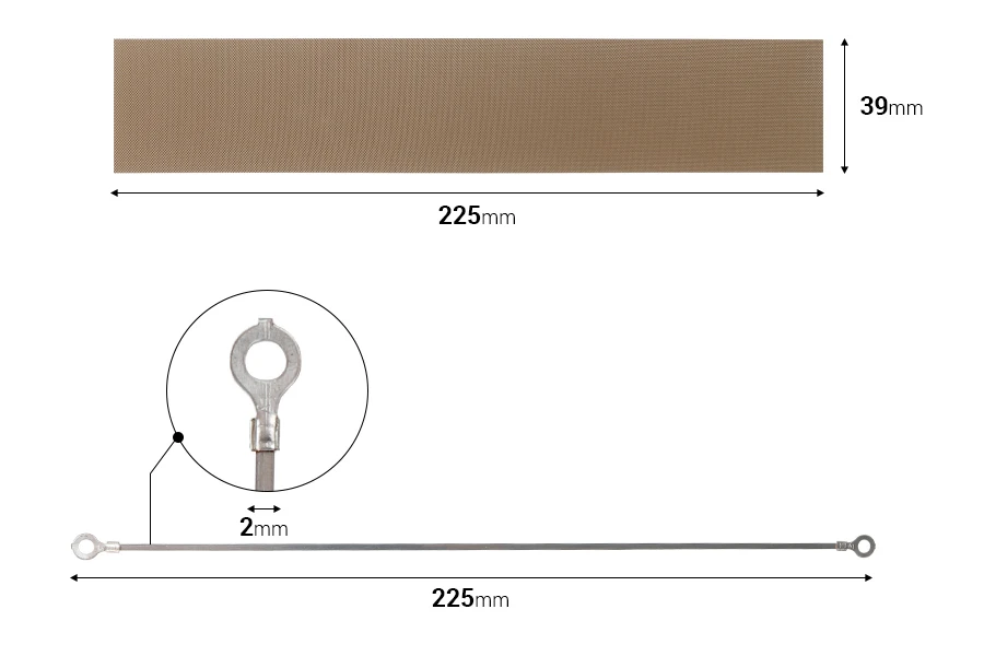 Rezervna tkanina 225x39 mm i žica 225x2 mm za mašinu za termičko zatvaranje Rezervna tkanina 225x39 mm i žica 225x2 mm za mašinu za termičko zatvaranje