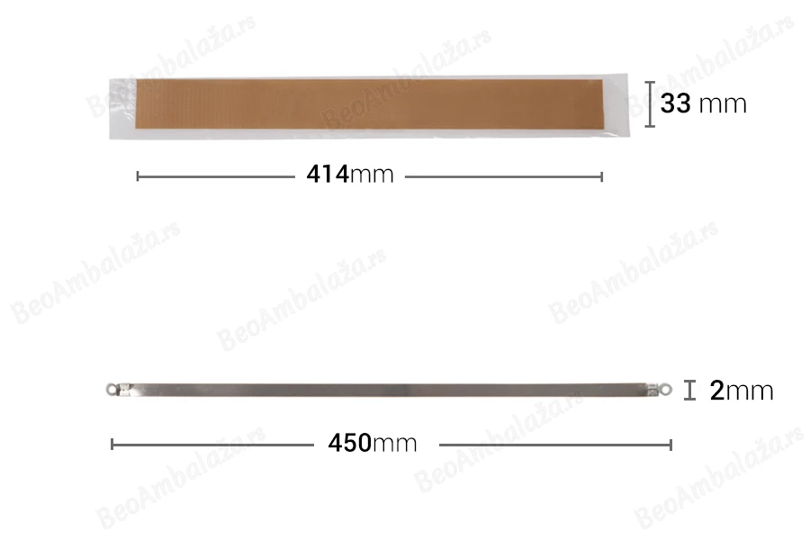 Zamenska tkanina 414x38 mm i žica 450x2 za toplotni ručni zavarivač kesa-dimenzije_slike