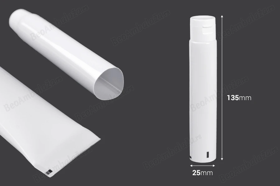 Plastična tuba od 30 ml sa unutrašnjom aluminijumskom oblogom i flip top zatvaračem – 12 komada-dimenzije_slike