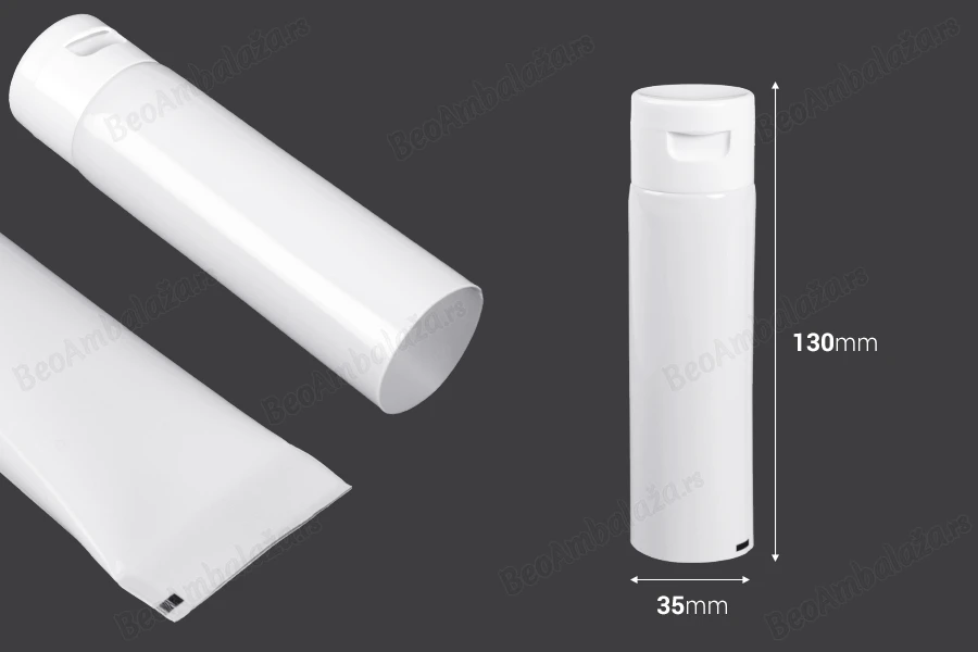 Plastična tuba od 50 ml sa unutrašnjom aluminijumskom oblogom i flip top zatvaračem – 12 komada-dimenzije_slike