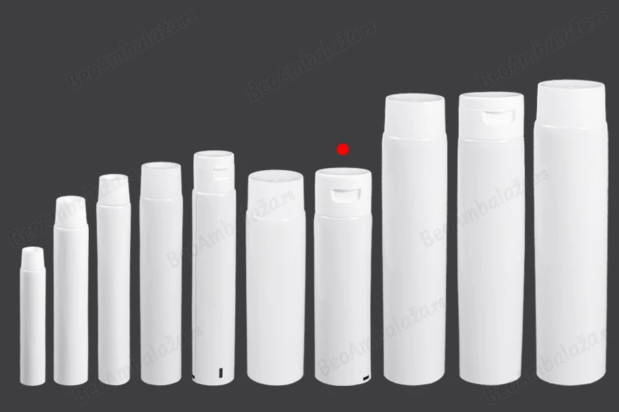 Plastična tuba od 50 ml sa unutrašnjom aluminijumskom oblogom i flip top zatvaračem – 12 komada-