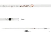 Graduisana staklena pipeta sa definisanom zapreminom od 2 mL Graduisana staklena pipeta sa definisanom zapreminom od 2 mL