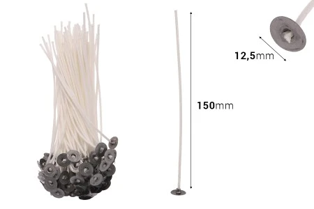 Pamučni voskirani fitilj dužine 150mm - 100 kom-2