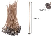 Pamučni i papirni voskirani fitilj dužine 150mm - 50 kom