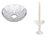 Dekorativna staklena ploča sa rupom u sredini (26 mm) za sveće i lustere - 6 kom-grupa_slika