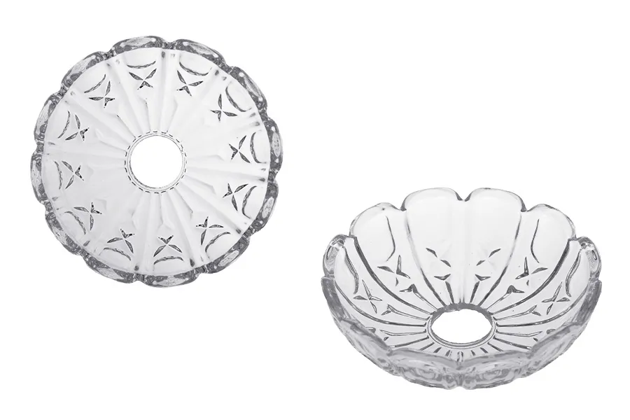 Dekorativna staklena ploča sa rupom u sredini (26 mm) za sveće i lustere - 6 kom-slika_proizvoda