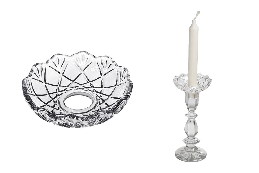 Dekorativna staklena ploča sa rupom u sredini (26 mm) za sveće i lustere - 6 kom-grupa_slika