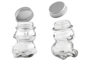 Staklena teglica 30mL u obliku medveda sa aluminijumskim zatvaračem sa zaptivkom, u srebrnoj boji Staklena teglica 30mL u obliku medveda sa aluminijumskim zatvaračem sa zaptivkom, u srebrnoj boji