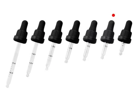 Pipeta od 10mL sa crnim i širokim sigurnosnim zatvaračem, oznakama za zapreminu i MAT ili sjajnom crnom gumicom - pojedinačno pakovanje-6