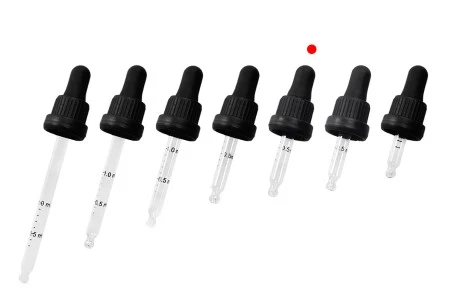 Pipeta od 15mL sa crnim i širokim sigurnosnim zatvaračem, oznakama za zapreminu i MAT ili sjajnom crnom gumicom - pojedinačno pakovanje-5