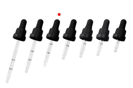 Pipeta od 30mL sa crnim širokim sigurnosnim zatvaračem, oznakama za zapreminu i crnom MAT ili crnom sjajnom gumicom - pojedinačno pakovanje-2