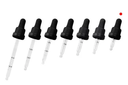 Pipeta od 5mL sa crnim i širokim sigurnosnim zatvaračem, oznakama za zapreminu i MAT ili sjajnom crnom gumicom - pojedinačno pakovanje-6