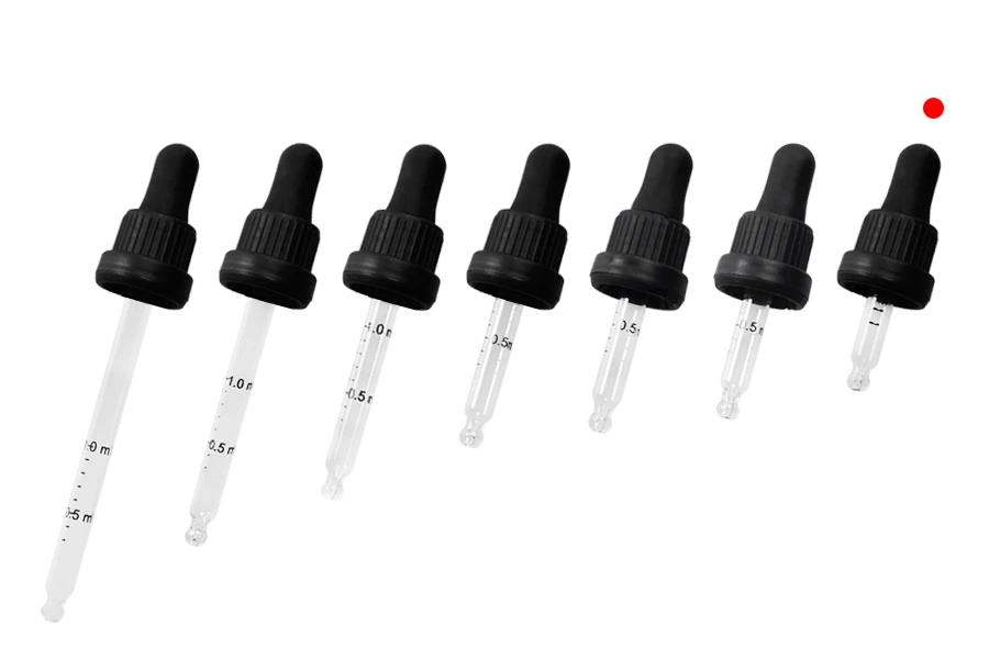 Pipeta od 5mL sa crnim i širokim sigurnosnim zatvaračem, oznakama za zapreminu i MAT ili sjajnom crnom gumicom - pojedinačno pakovanje