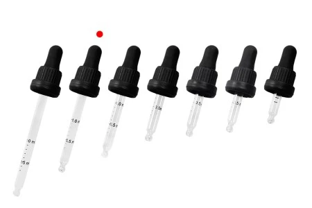 Pipeta od 50mL sa crnim širokim sigurnosnim zatvaračem, oznakama za zapreminu i crnom MAT ili crnom sjajnom gumicom - pojedinačno pakovanje-2
