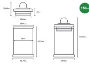 Staklena okrugla tegla 150mL sa staklenim poklopcem i hermetičkim zatvaranjem-grupa_slika