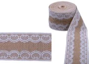 Traka od jute sa čipkom, 60 mm (1 komad je 5m) Traka od jute sa čipkom, 60 mm (1 komad je 5m)