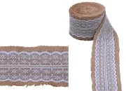 Traka od jute sa čipkom, 65 mm (1 komad je 5m) Traka od jute sa čipkom, 65 mm (1 komad je 5m)