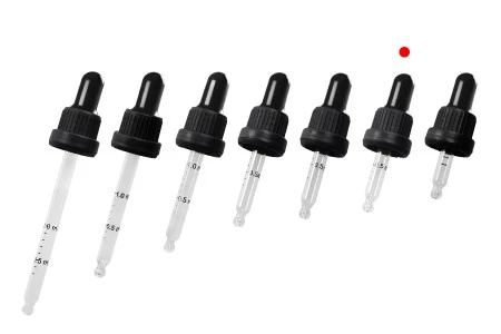 Pipeta od 10mL sa crnim i širokim sigurnosnim zatvaračem, oznakama za zapreminu i MAT ili sjajnom crnom gumicom - pojedinačno pakovanje-5