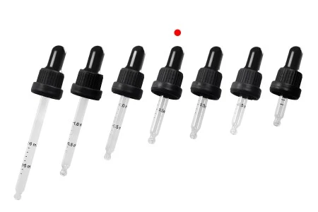 Pipeta od 20mL sa crnim i širokim sigurnosnim zatvaračem, oznakama za zapreminu i MAT ili sjajnom crnom gumicom - pojedinačno pakovanje-6