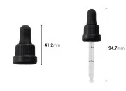 Pipeta od 30mL sa crnim širokim sigurnosnim zatvaračem, oznakama za zapreminu i crnom MAT ili crnom sjajnom gumicom - pojedinačno pakovanje Pipeta od 30mL sa crnim širokim sigurnosnim zatvaračem, oznakama za zapreminu i crnom MAT ili crnom sjajnom gumicom - pojedinačno pakovanje-grupa_slika