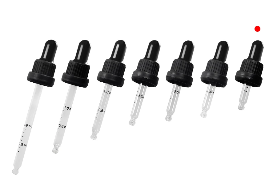 Pipeta od 5mL sa crnim i širokim sigurnosnim zatvaračem, oznakama za zapreminu i MAT ili sjajnom crnom gumicom - pojedinačno pakovanje