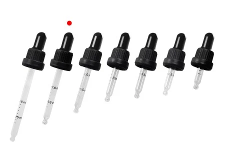 Pipeta od 50mL sa crnim širokim sigurnosnim zatvaračem, oznakama za zapreminu i crnom MAT ili crnom sjajnom gumicom - pojedinačno pakovanje-6