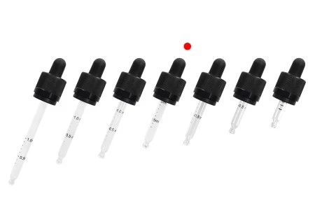 Pipeta od 20mL sa crnim CRC navojnim prstenom, oznakama za zapreminu i MAT crnom gumicom - pojedinačno pakovanje-5