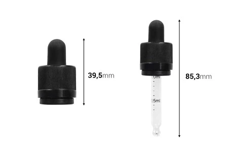 Pipeta od 20mL sa crnim CRC navojnim prstenom, oznakama za zapreminu i MAT crnom gumicom - pojedinačno pakovanje-2