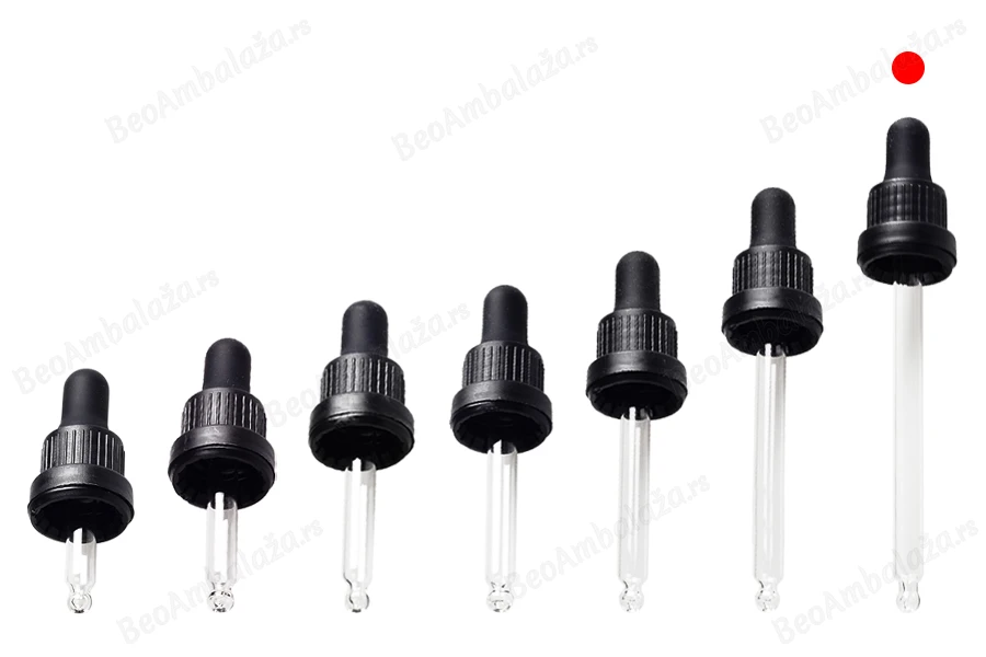 Pipeta od 100mL sa crnim širokim sigurnosnim zatvaračem, bez oznaka za zapreminu i crnom MAT ili provvidnom gumicom - pojedinačno pakovanje-grupa_slika