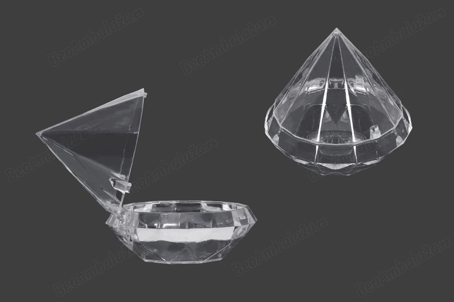 Plastična providna kutija u obliku dijamanta- 12kom-dimenzije_slike