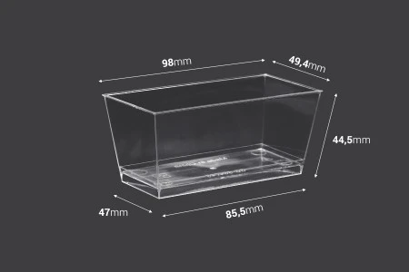 Plastična četvrtasta posudica za slatko 140mL - 25 kom-2