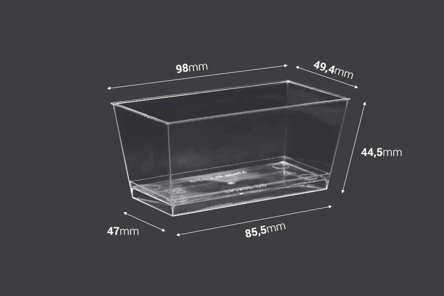 Plastična četvrtasta posudica za slatko 140mL - 25 kom Plastična četvrtasta posudica za slatko 140mL - 25 kom