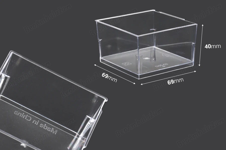 Četvrtasta plastična posudica za slatko 150mL - 10 kom-dimenzije_slike