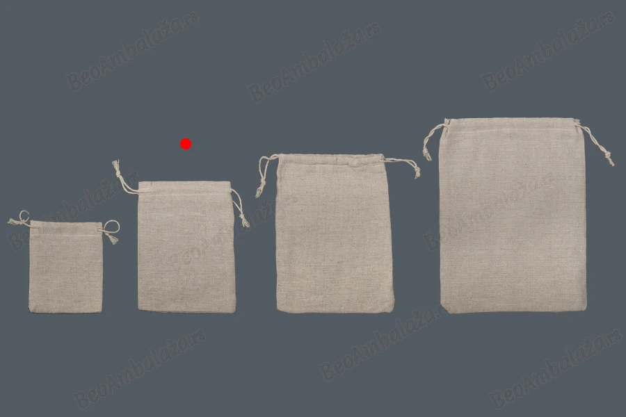 Platnena vrećica u bež boji 100x140mm - 50 kom-