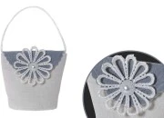 Ručno izrađene vrećice u sivo-beloj boji sa ručkicom, 62x43x77mm - 12 kom-slika_proizvoda