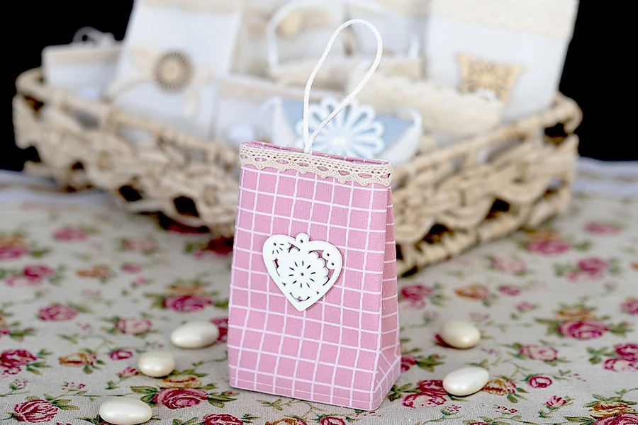 Ručno izrađene vrećice roze boje, 75x44x122mm - 12 kom-