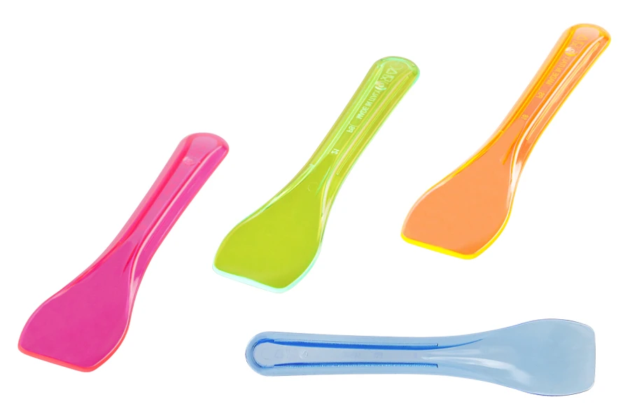 Plastične kašike za slatkiše - sladoled 9,5 cm u boji - 100 kom (miks)