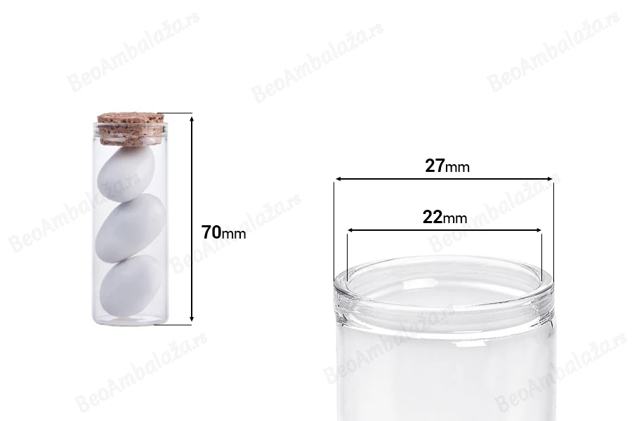Staklena epruveta sa plutanim čepom 30mL, za poklončiće i dekoraciju-dimenzije_slike