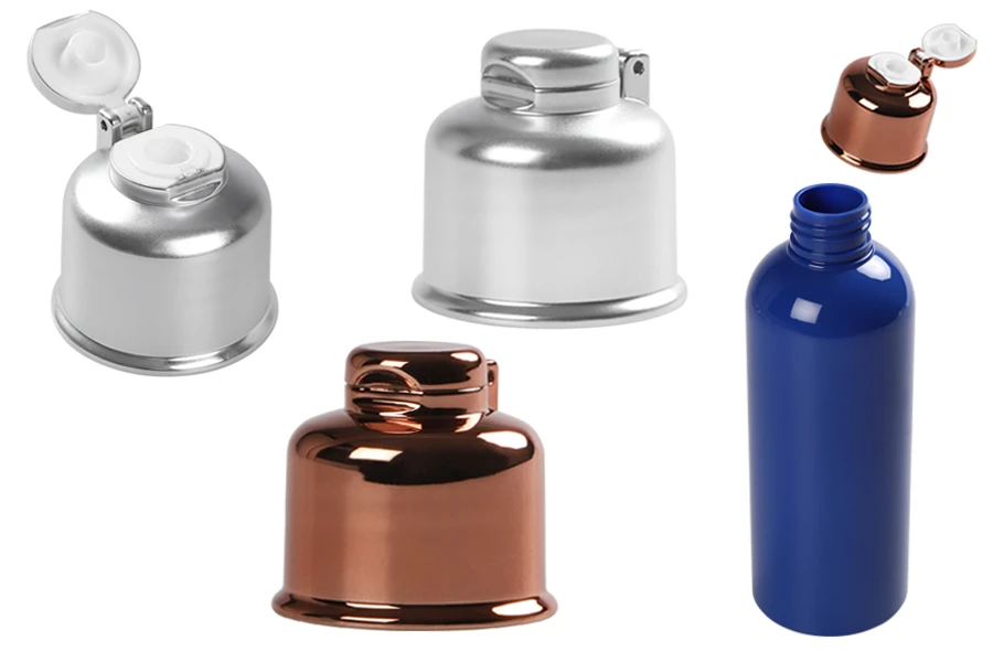 Plastični flip top zatvarač PP24 sa aluminijumskim tankim premazom Plastični flip top zatvarač PP24 sa aluminijumskim tankim premazom-