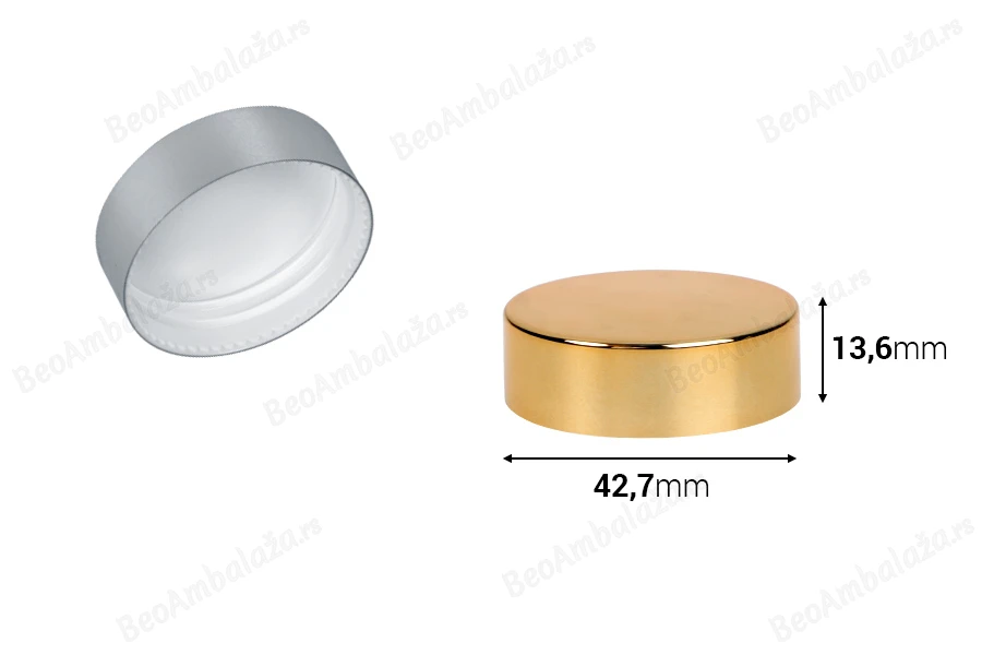 Plastični zatvarač sa aluminijumskim premazom i unutrašnjom zaptivkom, više boja-dimenzije_slike