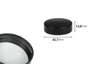 Plastični crni MAT zatvarač sa unutrašnjom zaptivkom-dimenzije_slike