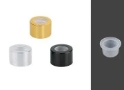 Plastični zatvarač sa aluminijumskim premazom za osveživače prostora PP28 sa prorezom za štapiće i plastičnim čepom Plastični zatvarač sa aluminijumskim premazom za osveživače prostora PP28 sa prorezom za štapiće i plastičnim čepom