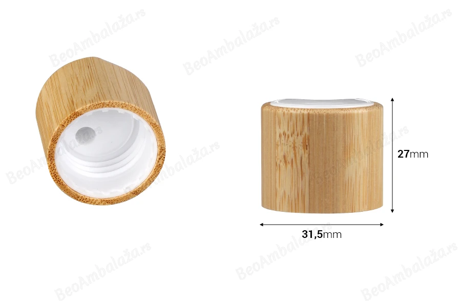 Disk top plastični zatvarač PP24 sa presvlakom od bambusa-dimenzije_slike