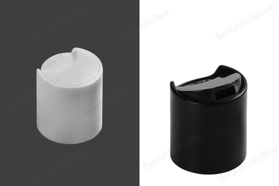 Plastični disk top zatvarač PP20 u crnoj ili beloj boji-dimenzije_slike