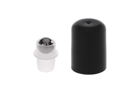 Metalna roll-on kuglica PP18 sa crnim plastičnim zatvaračem-1