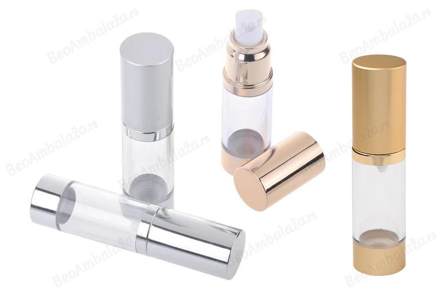 Airless plastična flašica 15mL za kreme, sa aluminijumskom osnovom i aluminijumskim zatvaračem-slika_proizvoda