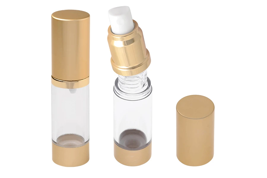 Airless plastična flašica 15mL za kreme, sa aluminijumskom osnovom i aluminijumskim zatvaračem