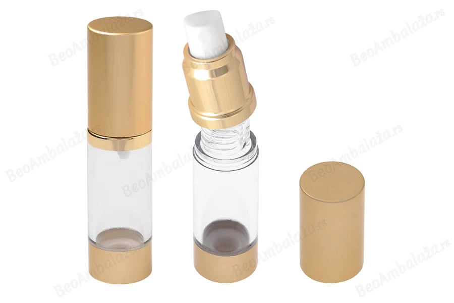 Airless plastična flašica 15mL za kreme, sa aluminijumskom osnovom i aluminijumskim zatvaračem-grupa_slika